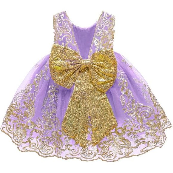 NWT Beautiful Sparkling Sequin Bow Baby Dress Christmas Flower Girl Page… - Picture 12 of 16